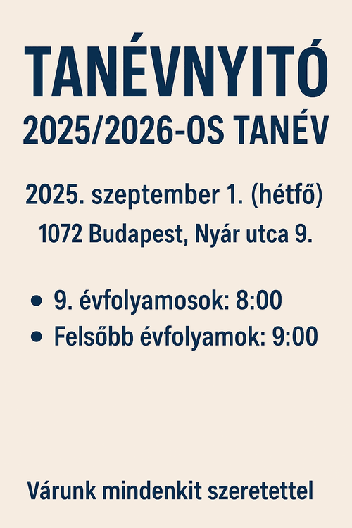 Tanévnyitó