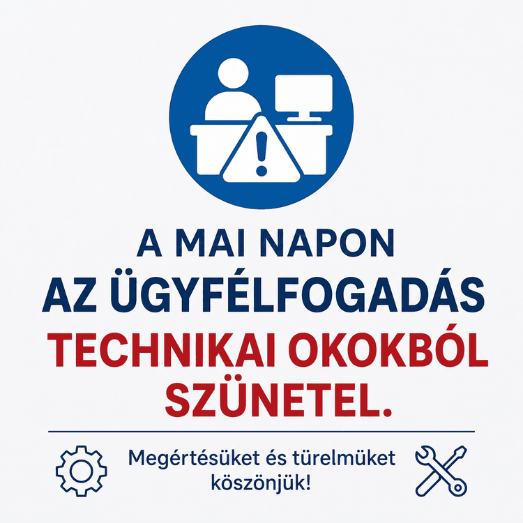 Az ügyfélfogadás mai napon (07.03.) szünetel