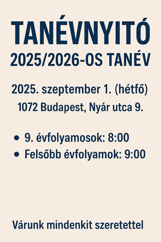 Tanévnyitó