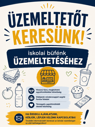 Felhívás iskolabüfé üzemeltetésére